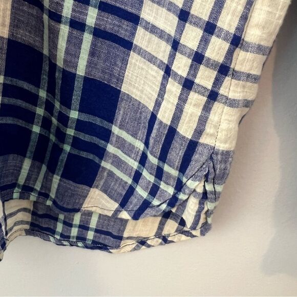 J.Crew Women's Popover Crinkle Plaid Top - Picture 6 of 7